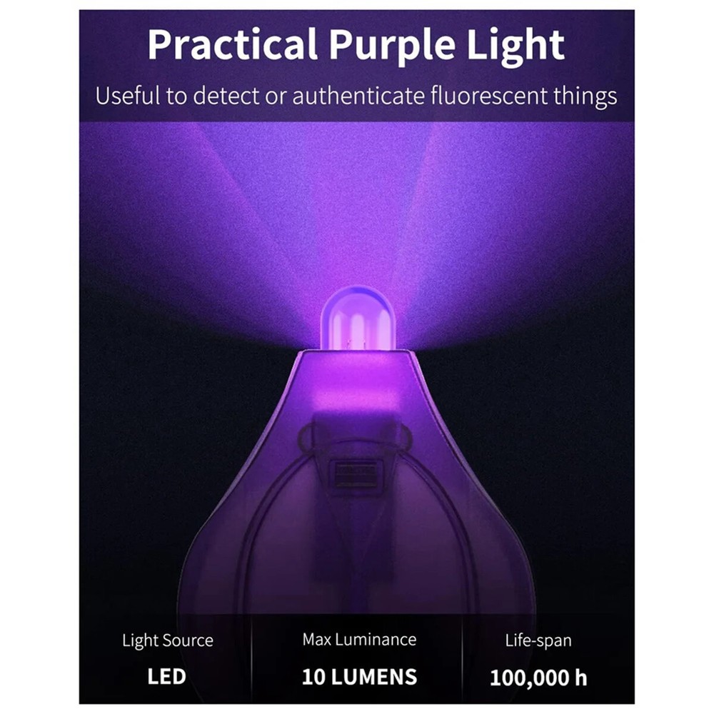 20/50/100pcs UV Mini Keychain LED Flashlight Key Ring Light Torch Black Light US