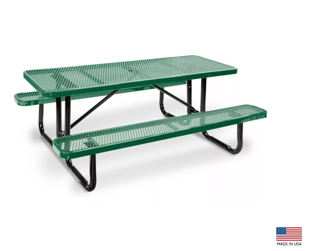 PICNIC TABLE Commercial - All Metal Construction & Steel Frame  8 Ft Rectangular