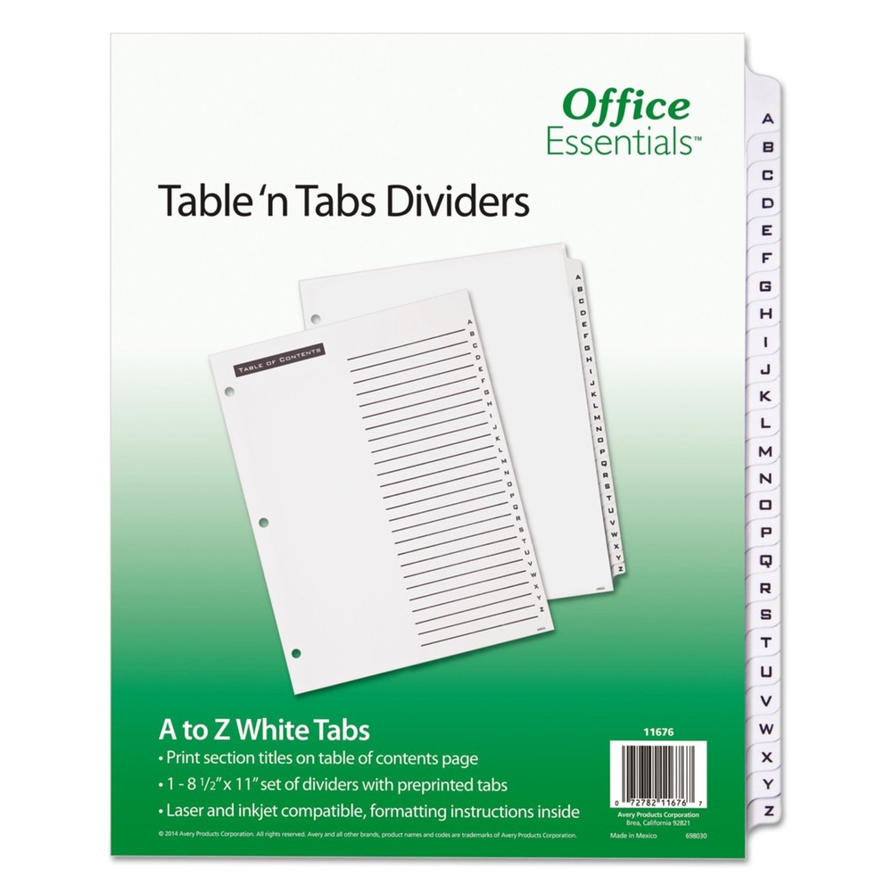 26 Count Binder Dividers with Color Coded Tabs for Easy Organization