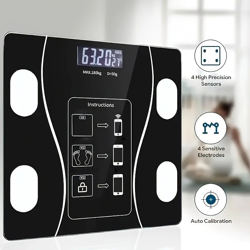 Digital Bathroom Scale 396lb Electronic Weight Scale LCD Display