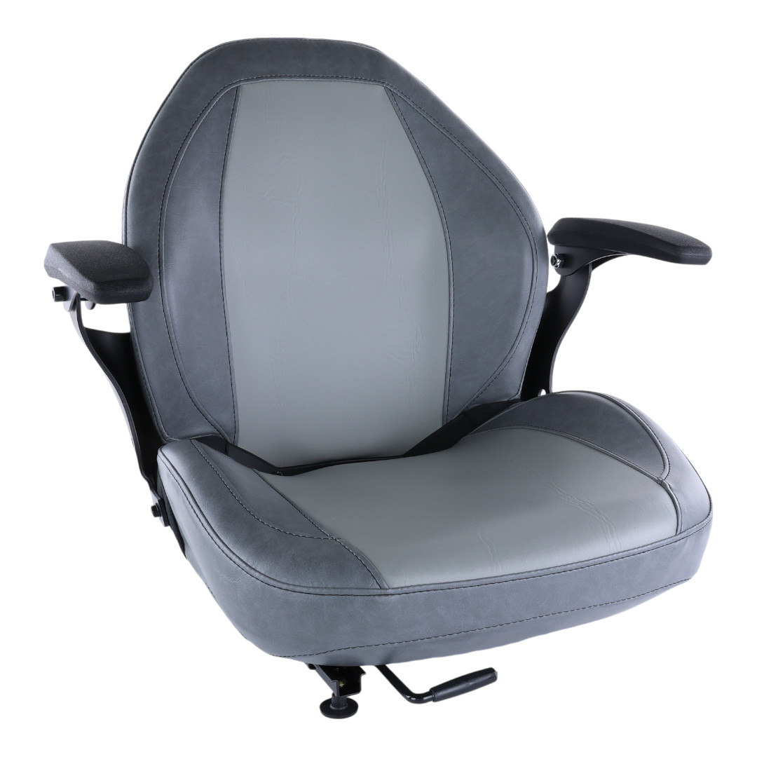 Gray High Back Lawn Mower Seat Armrests Bobcat Dixie Snapper Toro Exmark Bad Boy