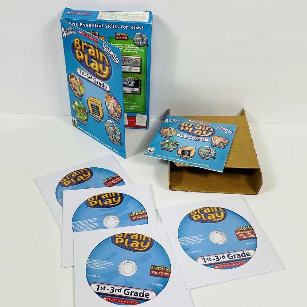 Scholastic Brain Play 1st Grade 3rd edition PC CD-ROM Software Children's Game