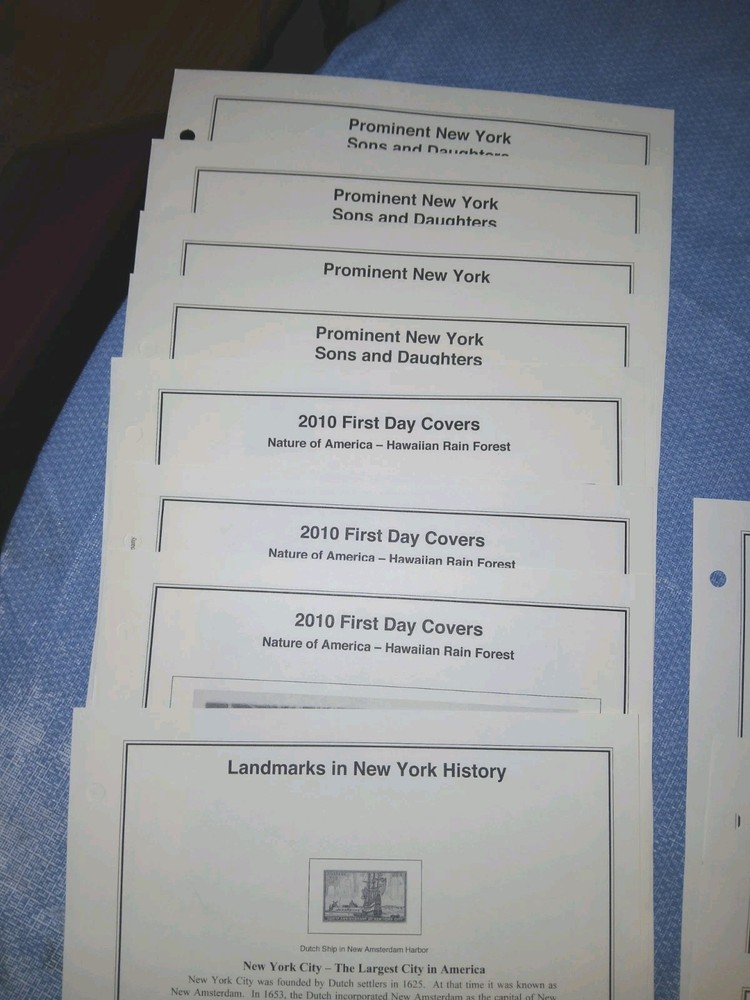 New York History 21 Clean Album Pages For Stamps/Covers Mystic Co. 2020 New