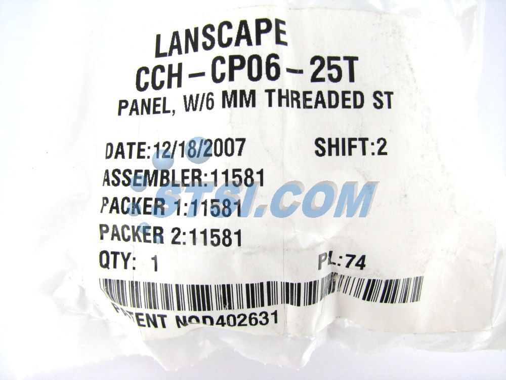 Corning CCH-CP06-25T Patch Panel, 6 ST Simplex OM1 Multimode 62.5 Adapters ~STSI