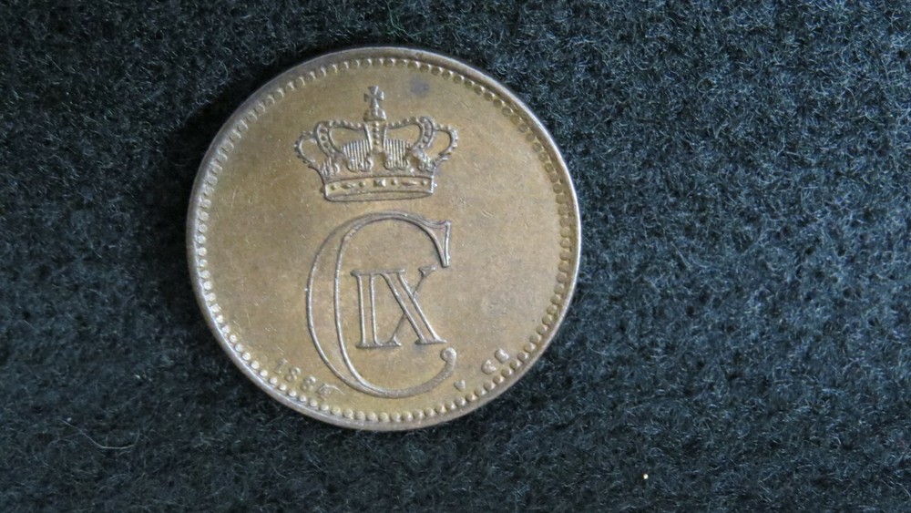 DENMARK 1884 5 ORE CHOICE A.U./UNCIRCULATED CONDITION