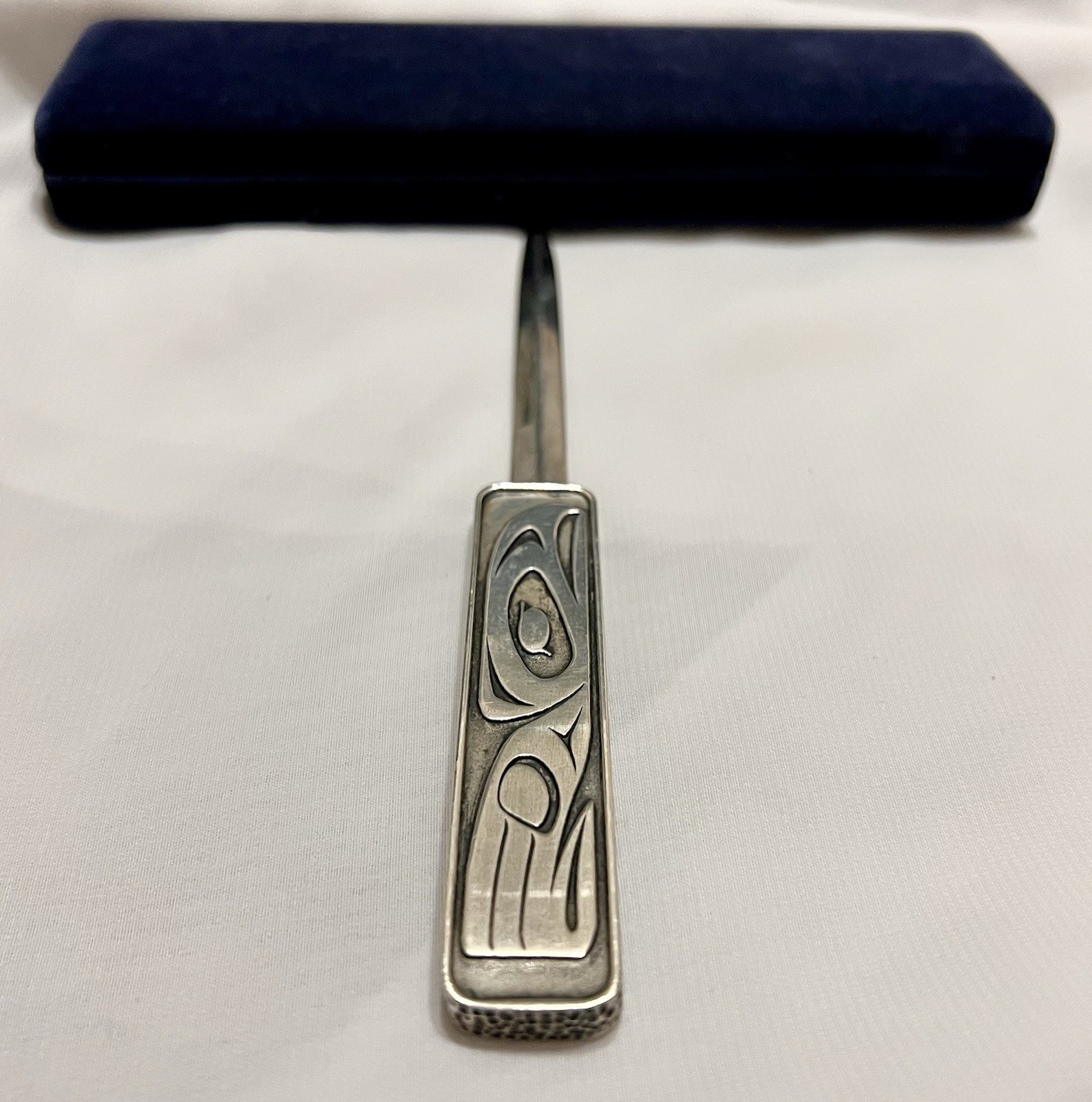 NATIVE AMERICAN GITXSAN Artist DANIEL YUNKWS Silver Metal LETTER OPENER Canada
