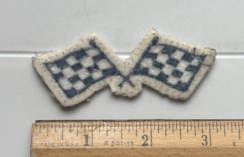 Black White Checkered Racing Flags Souvenir Embroidered Patch Badge