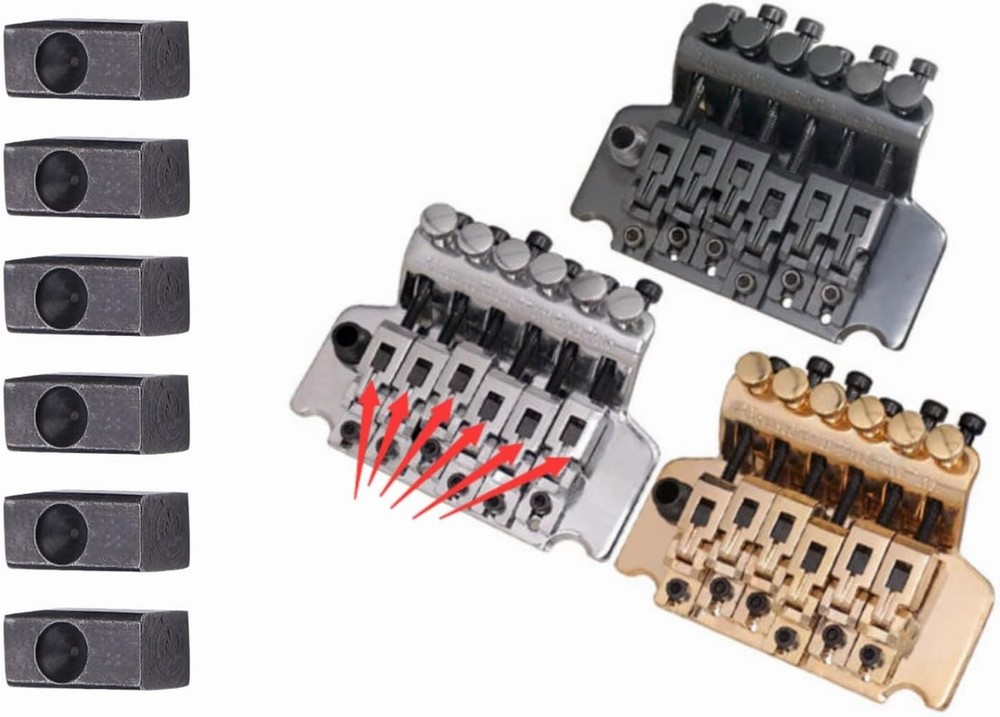6 PCS Insert Blocks, Electric Guitar Tremolo Bridge Saddle Pro String Lock...