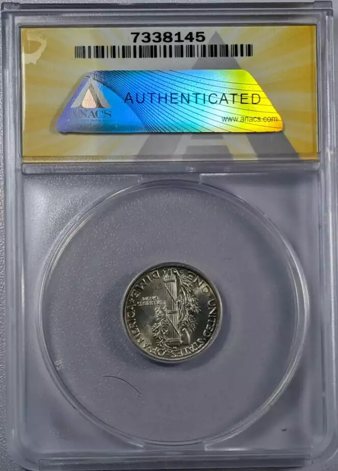 1944 D Mercury Dime ANACS MS-63 FSB