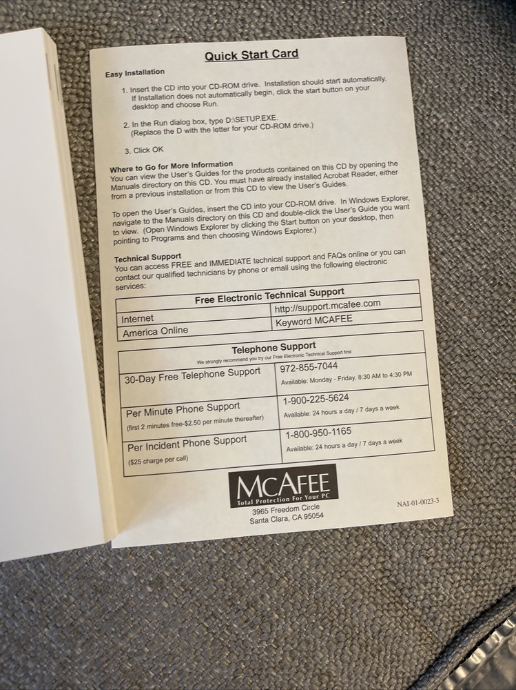 McAfee Office Windows ME 95 98