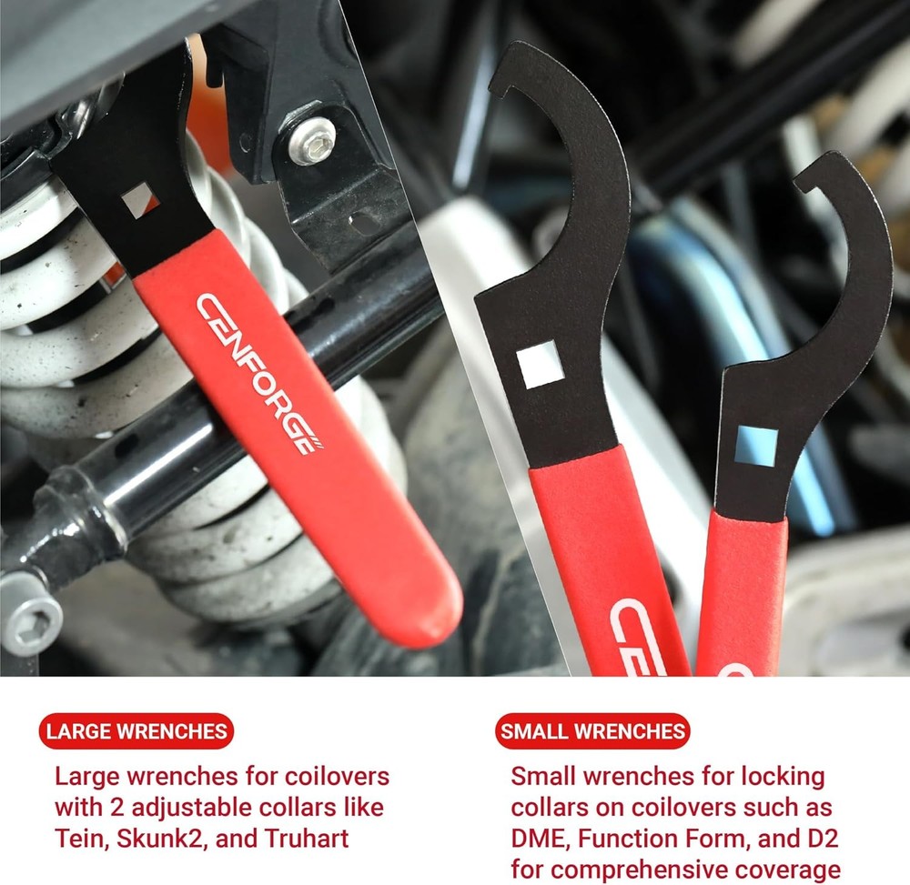 Cenfoge Universal Coilover Adjustment Spanner Wrench Set, 4-PC. Tool Kit for Sus