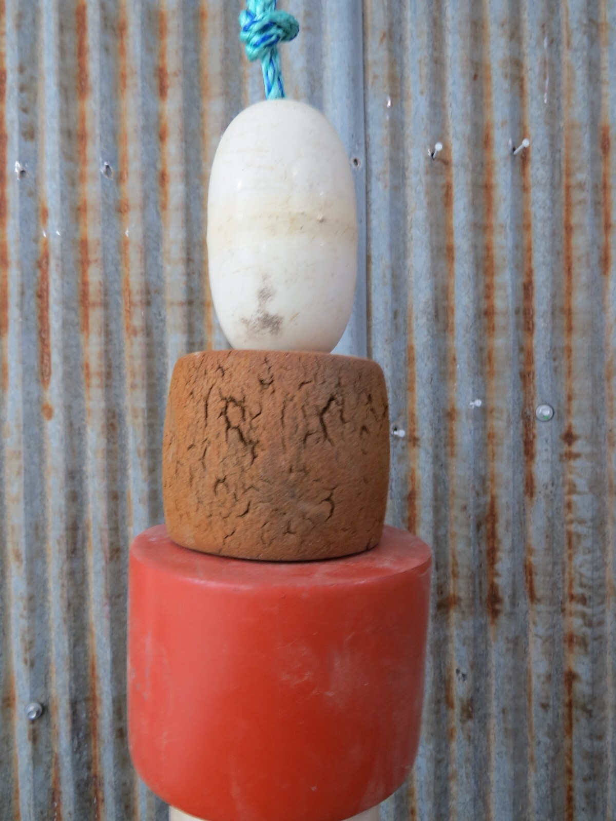 5 Old Fish Net Floats 20 Inches Long Fishing Buoys Bouys Tiki Hut Bar -(SF20)