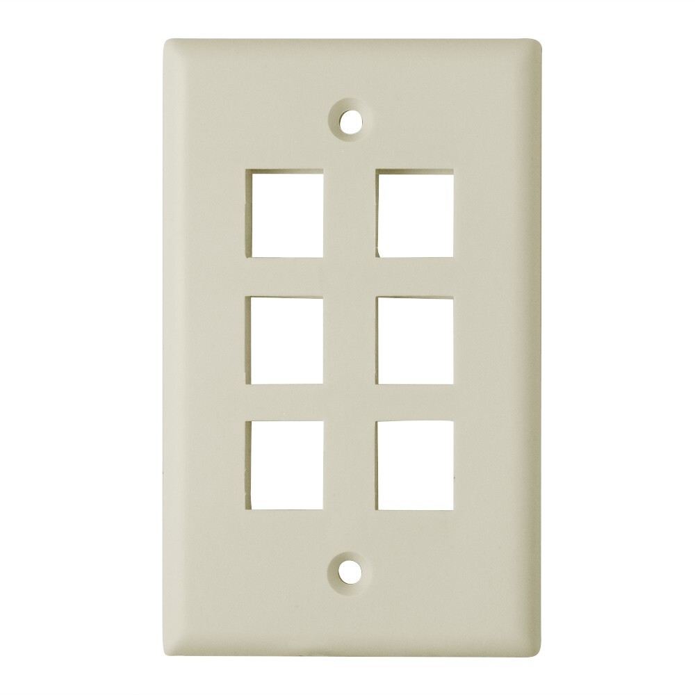 Skywalker Keystone Wall Plate for 6 Jacks (Light Almond)