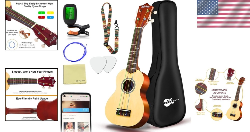 Rainbow String Soprano Ukulele Beginner Pack