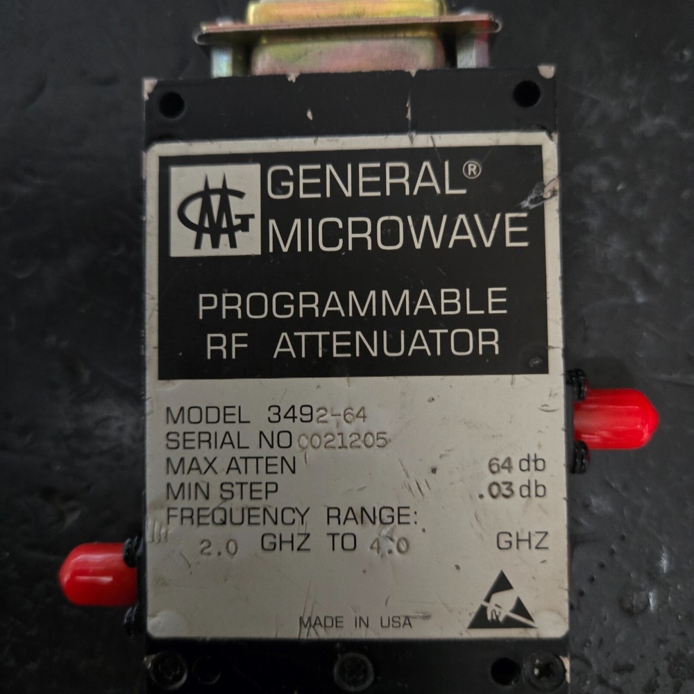 Kratos/General Microwave Programmable RF Attenuator 2-4 GHz 64dB 3492-64 tested