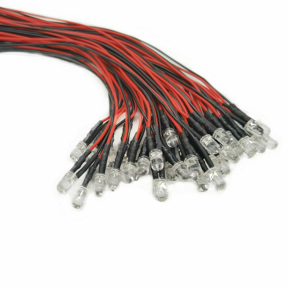 20Pcs 1.8mm 2mm 3mm 5mm 8mm 10mm Pre Wired LED DC9-12V Lights Emitting Diodes