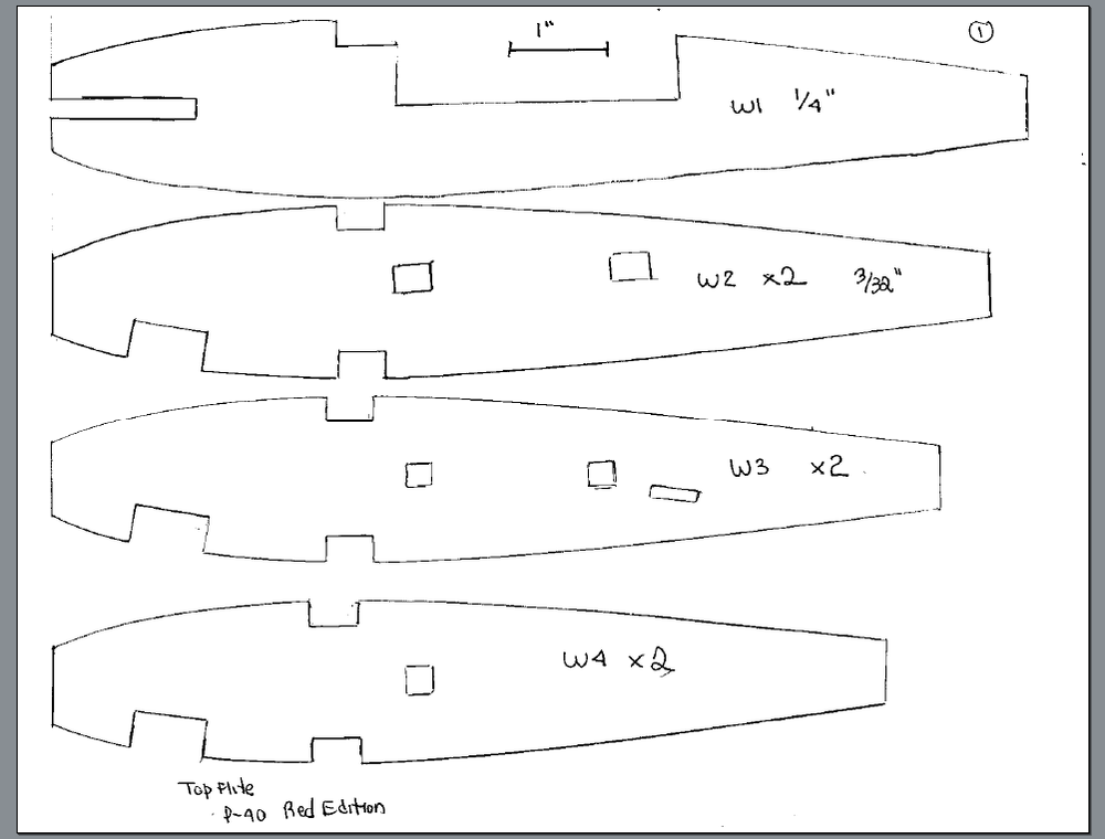 Plans for P40 Warhawk 60 inch wing.