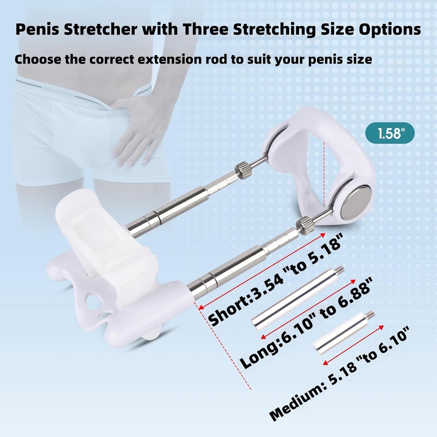 🔥 Penis Extender Stretcher Kit, Penis Pump Sex Toys for Men, Penis Enlargement