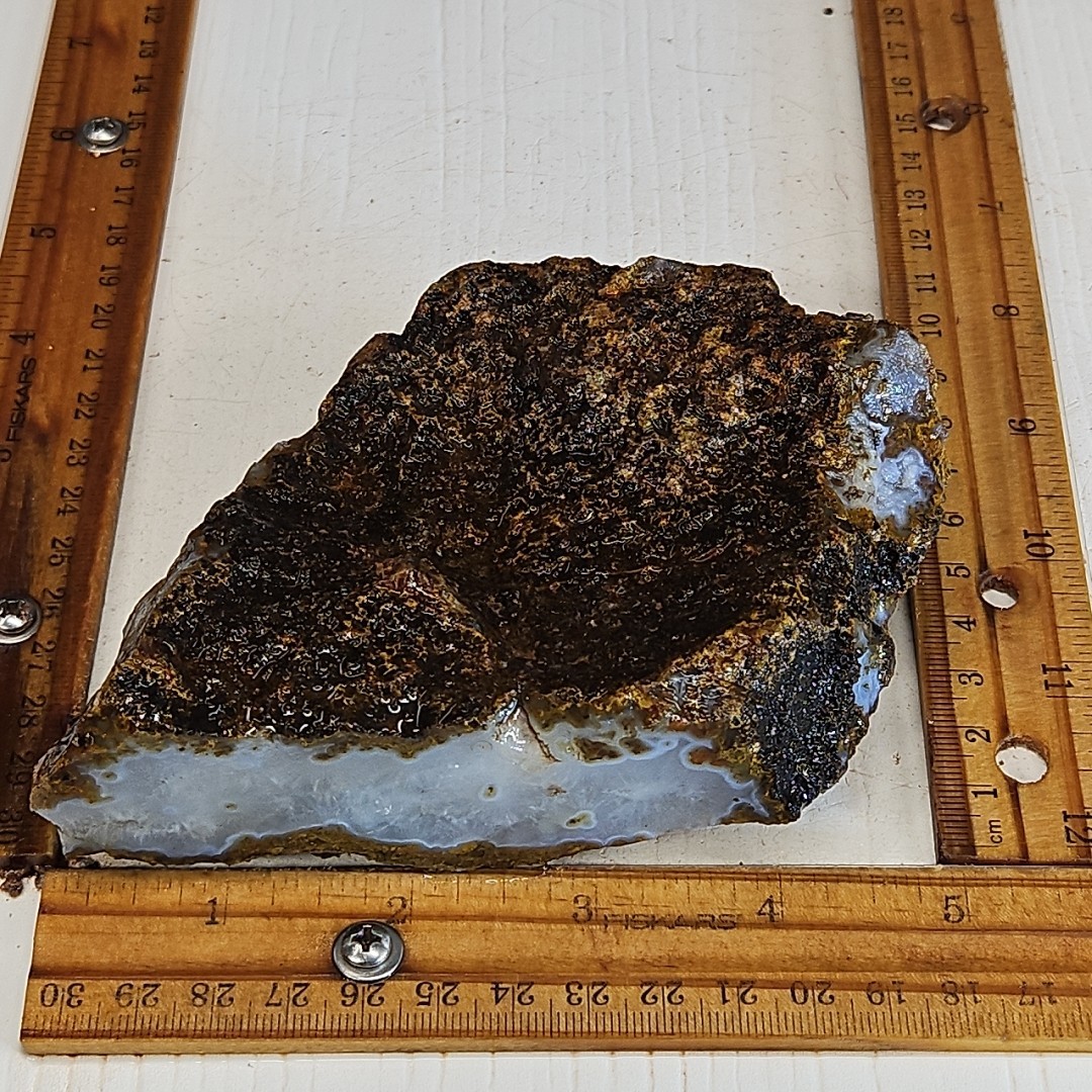 Agua Nueva agate rough. Beautiful light blue banded agate, with drusy 1LB 1.6oz.