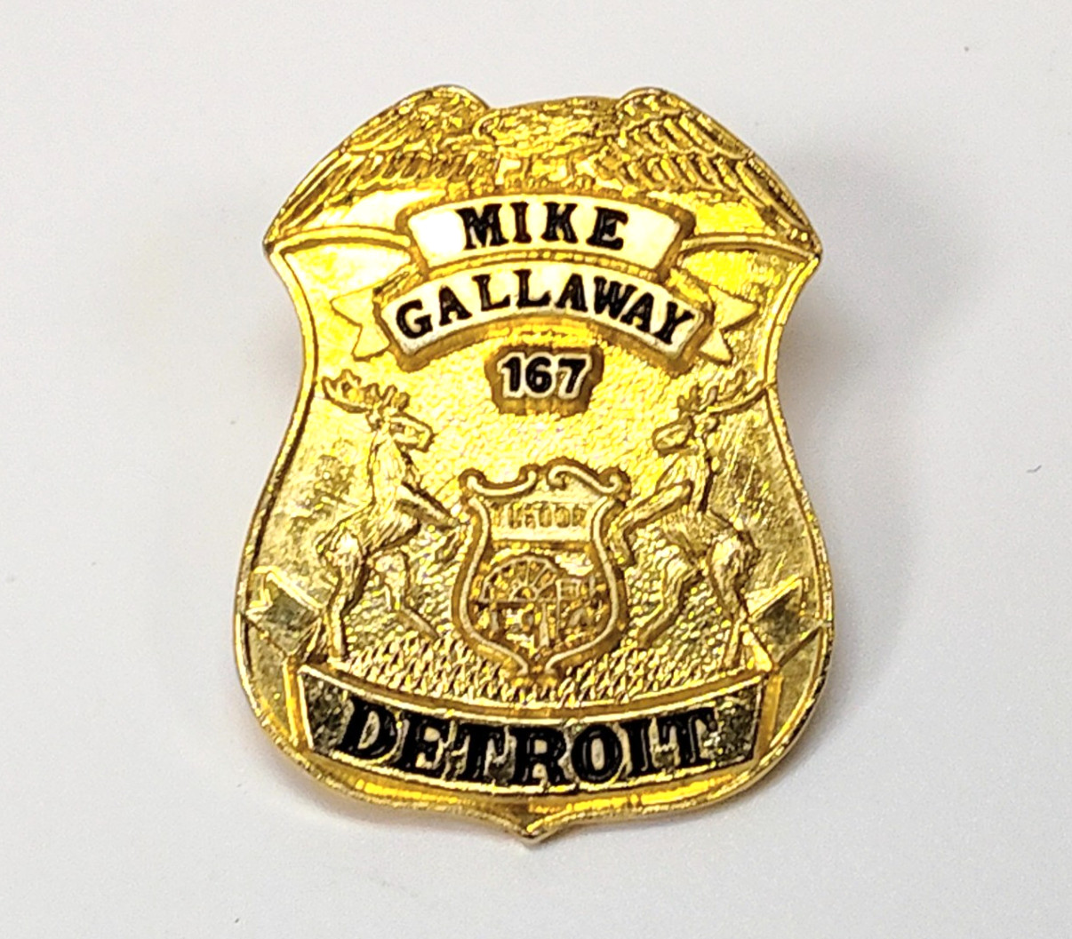 Vintage Detroit Police Dept Mini Badge Lapel Pin Pinback Hat Pin 1980s
