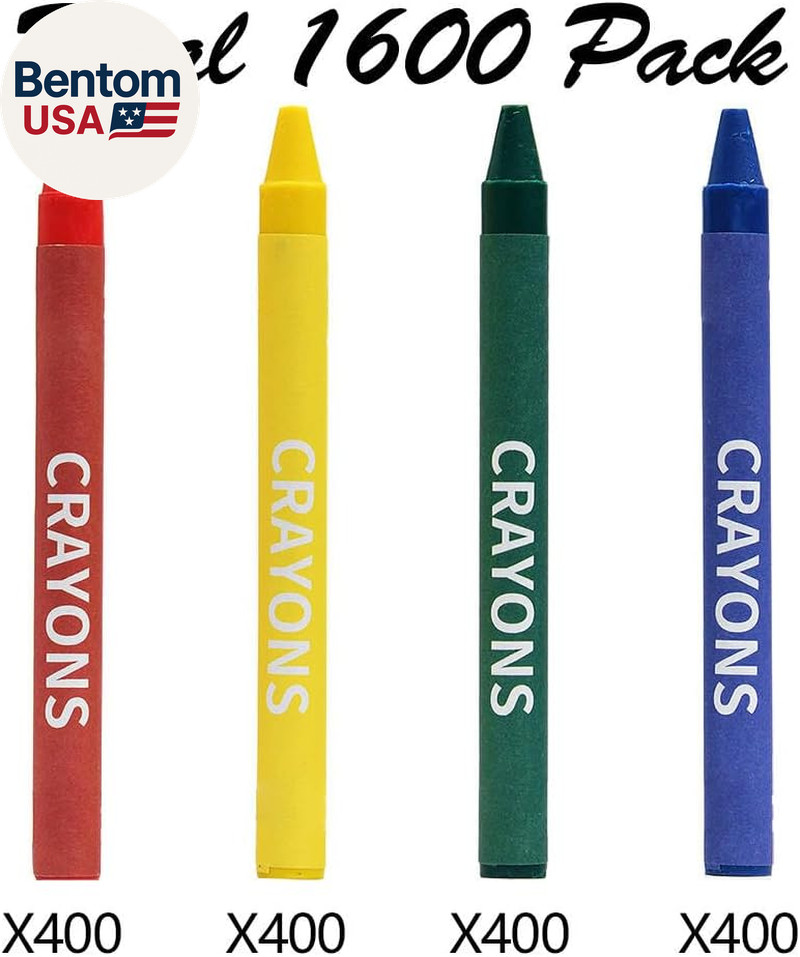 Crayons Bulk Pack, Regular Size, 4 Colors, 400 Packs, 1600 Count