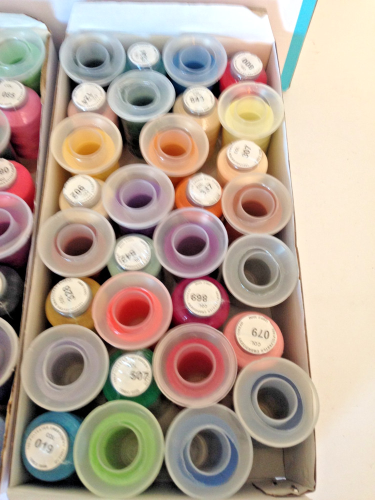 63 Colored Thread Spools Brother Embroidery Machine 100% Polyester