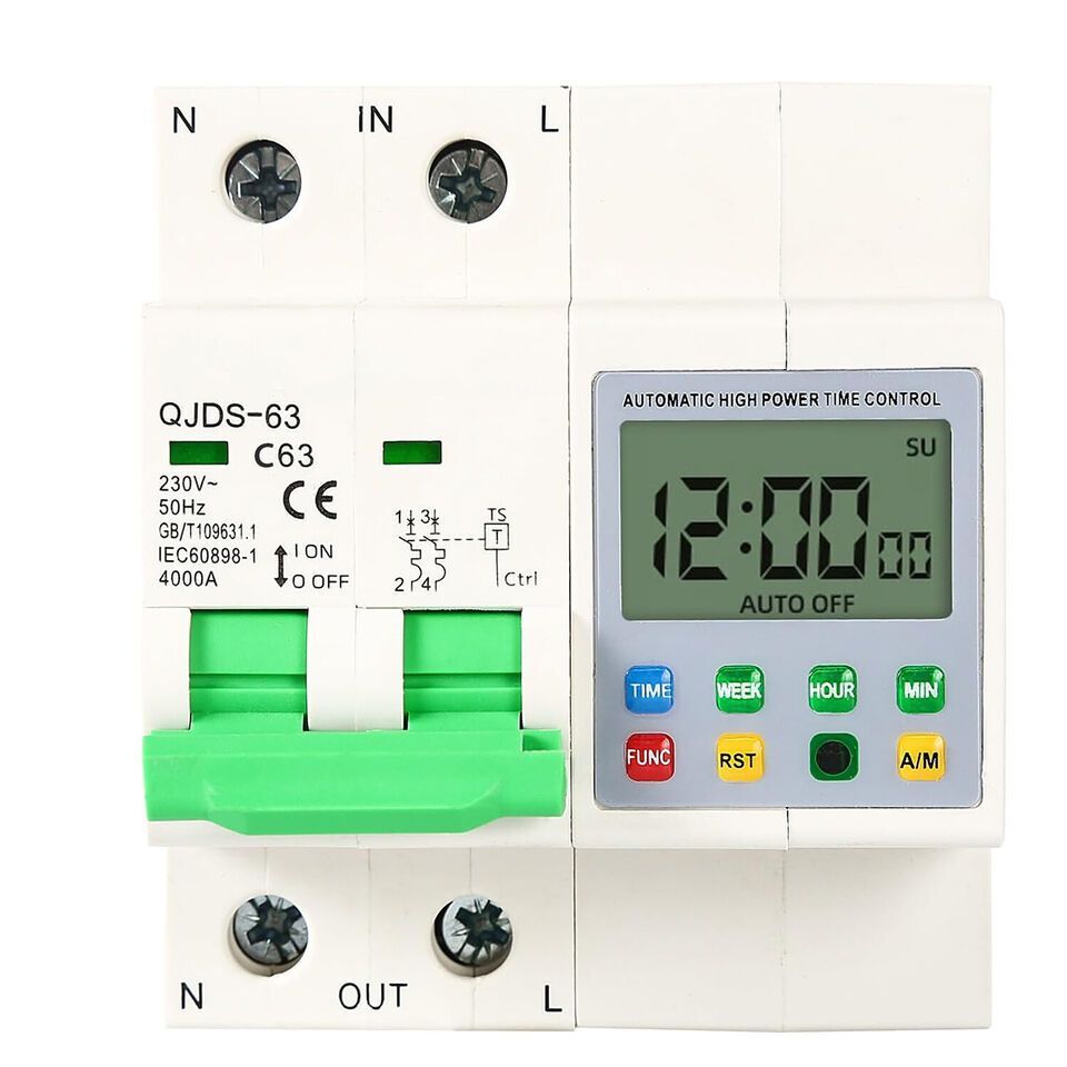 Timer Switch Circuit Breaker Automatic Timer Over Under Voltage Time Protection