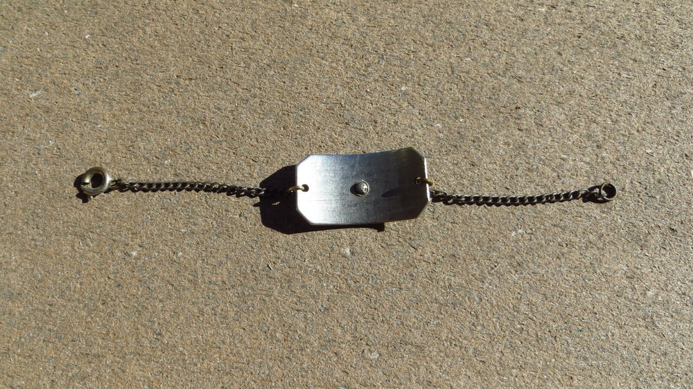 Vintage Pan Am American Pilot Name ID Identification Bracelet Tag