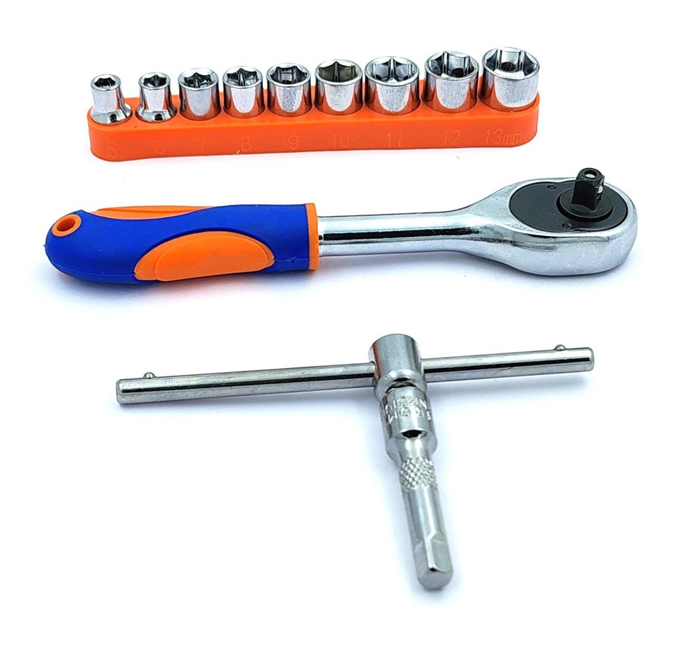 3/8" Inch Drive Extendable Ratchet socket wrench set with 9 Pcs Hex Drive Socket