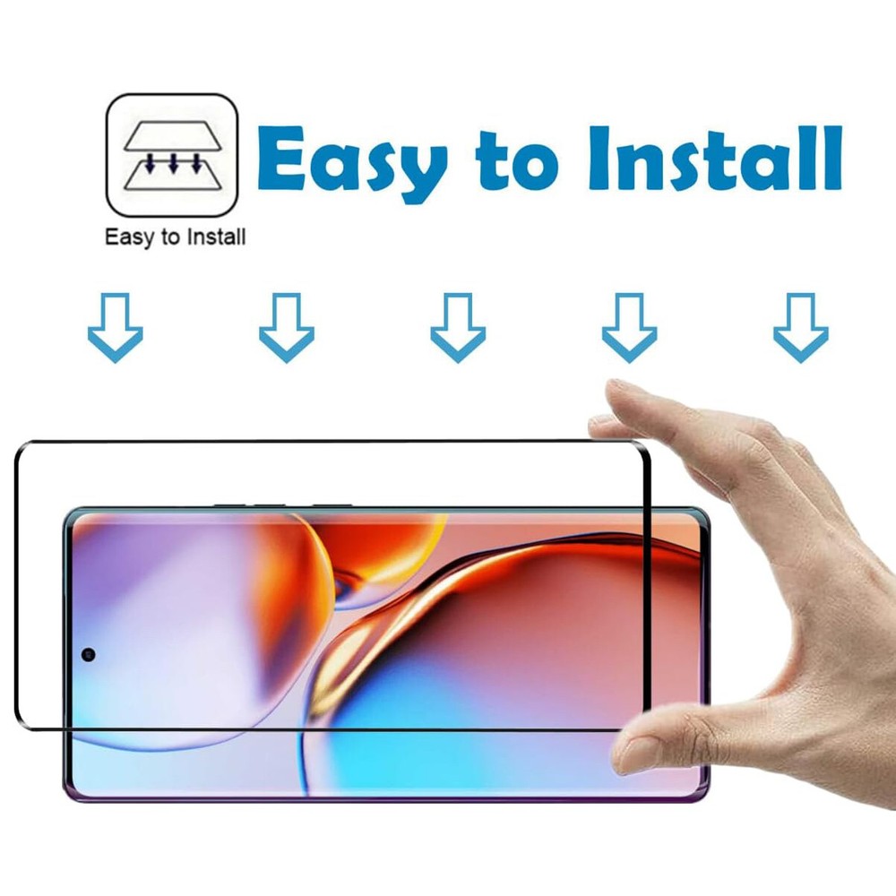 Caseswill for Motorola Edge (2024) Full Coverage Tempered Glass Screen Protector