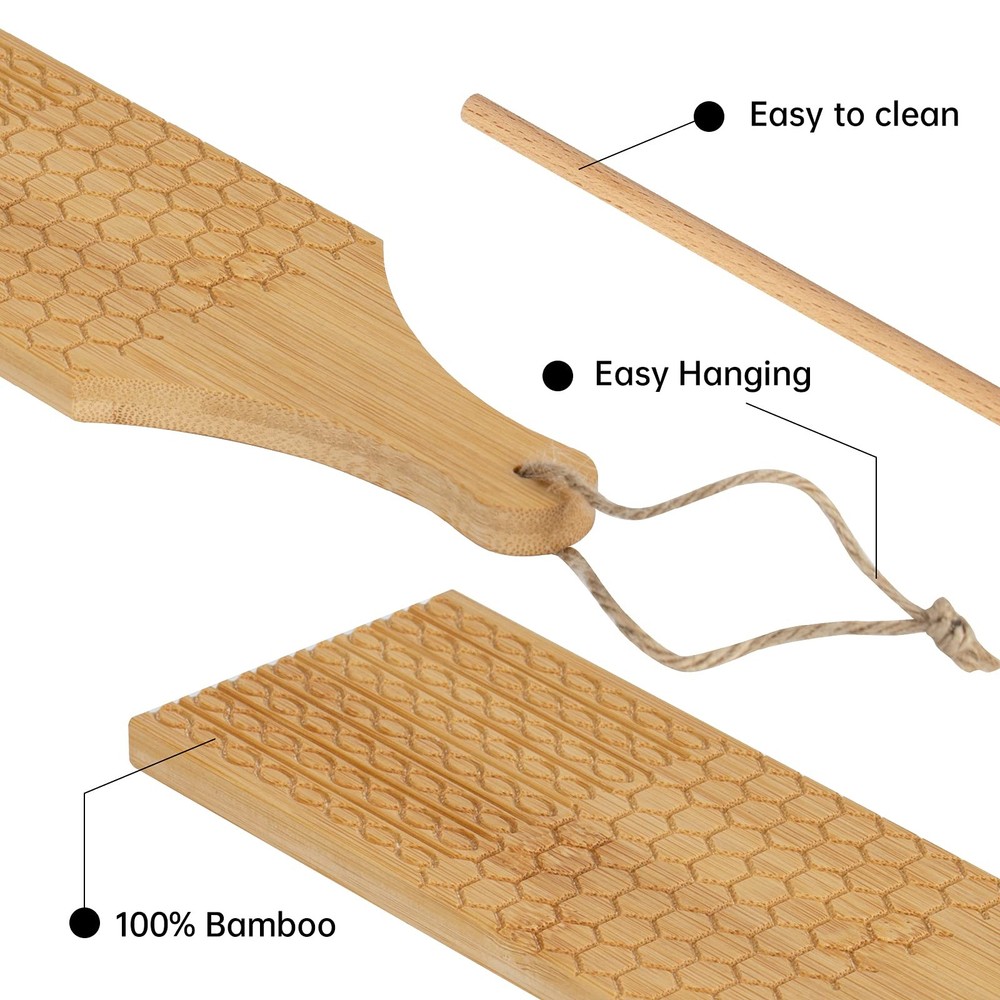 Garganelli Board & Gnocchi Stripper - Bamboo Pasta Maker Kitchen Tool