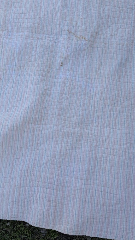 Antique 1920 Patchwork Quilt 64"X78 String Pieced Blocks