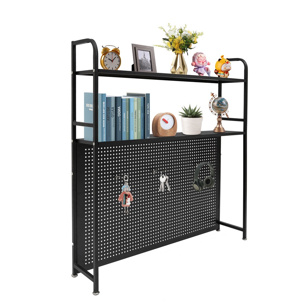 Desktop Bookshelf, Countertop Storage Rack with 2 Shelves for Computer