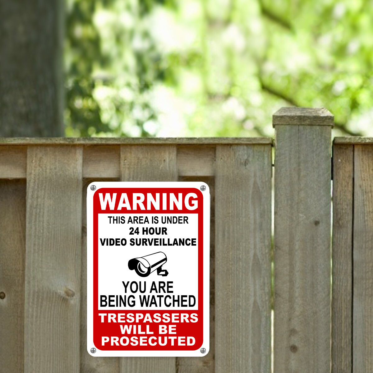 Warning Under 24 Hour Video Surveillance Sign Home Yard Security cctv WATCH 7x11