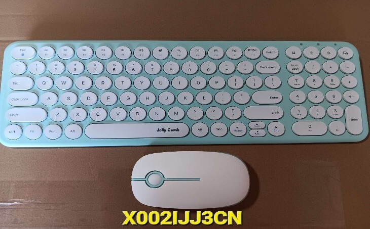 Wireless USB Keyboard with Mouse Combo Mice Set -Light blue