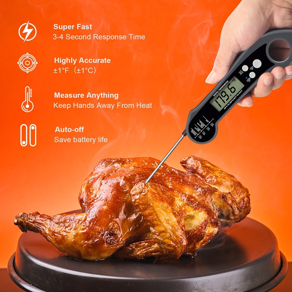 Digital Meat Thermometer with Attachable, oven safe, extension probe