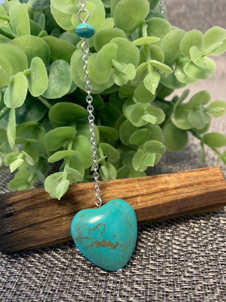 Turquoise Heart Stone Pendulum Dowsing, amplifying, restore focus & transform