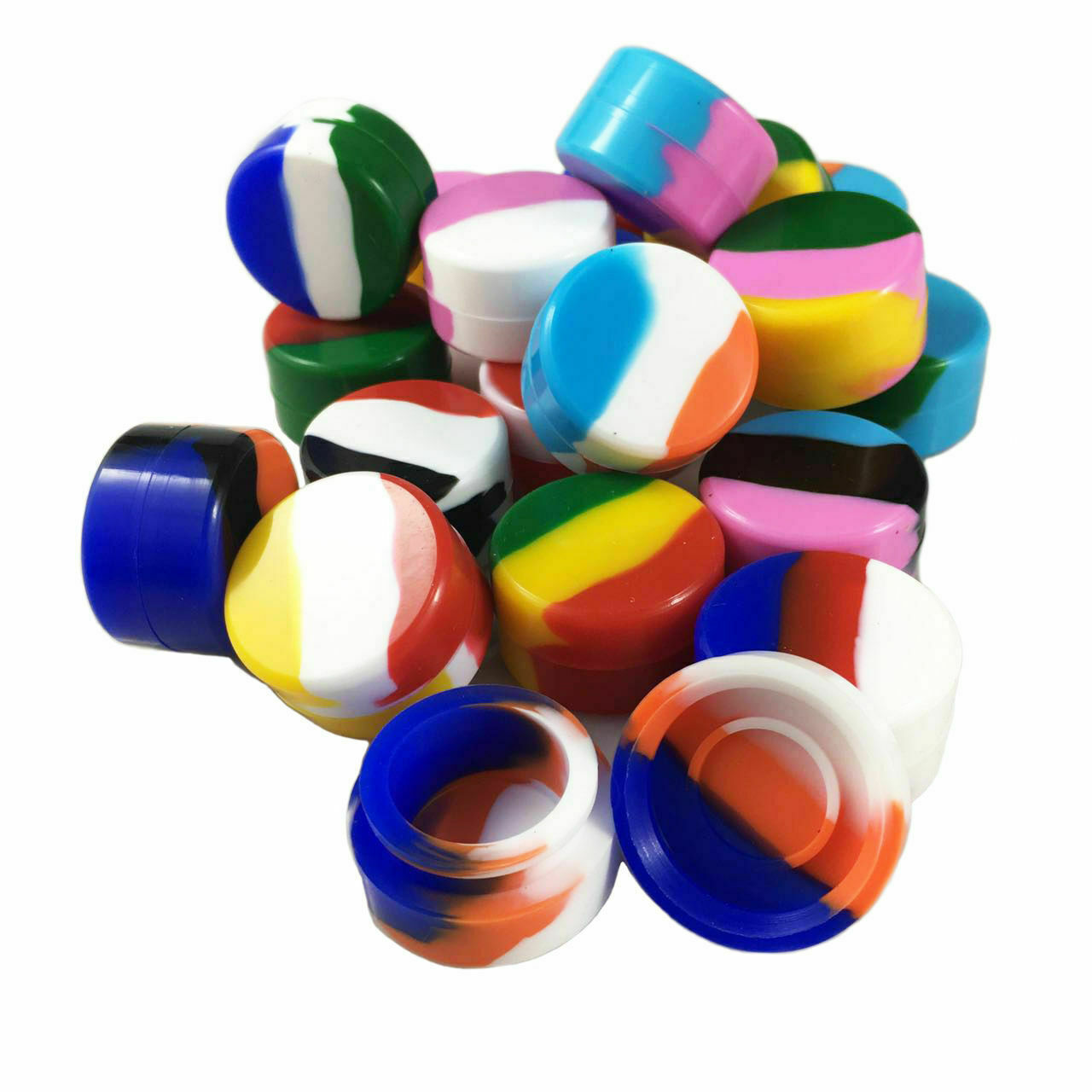 5ml Silicone Container Mixed Color Case 10pcs Food Storage Non-Stick Round Jar