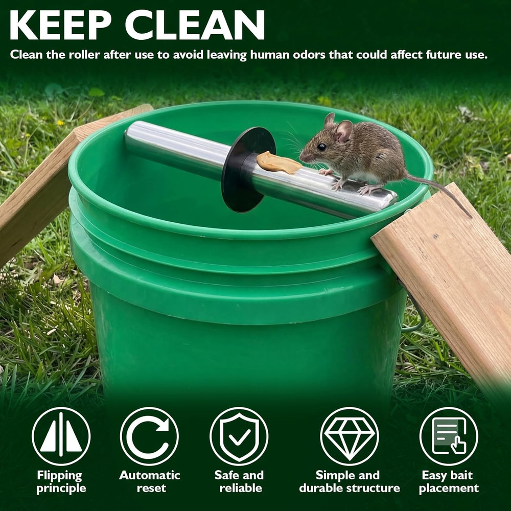 2 Pack Humane Mouse Trap Spin Roller with Original Ring Live Catch and Release f