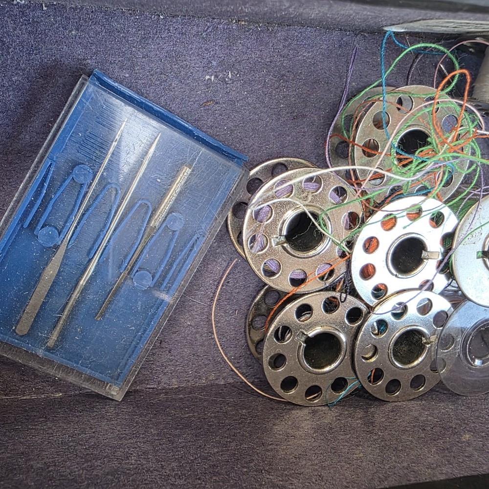 vintage sewing machine bobbins Assorted & Needles