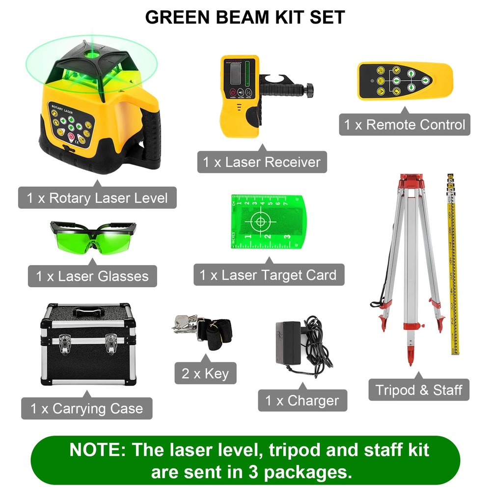 🔥360 Rotary Laser Level Self-Leveling 500m Vertical Scanning Powerful Tools
