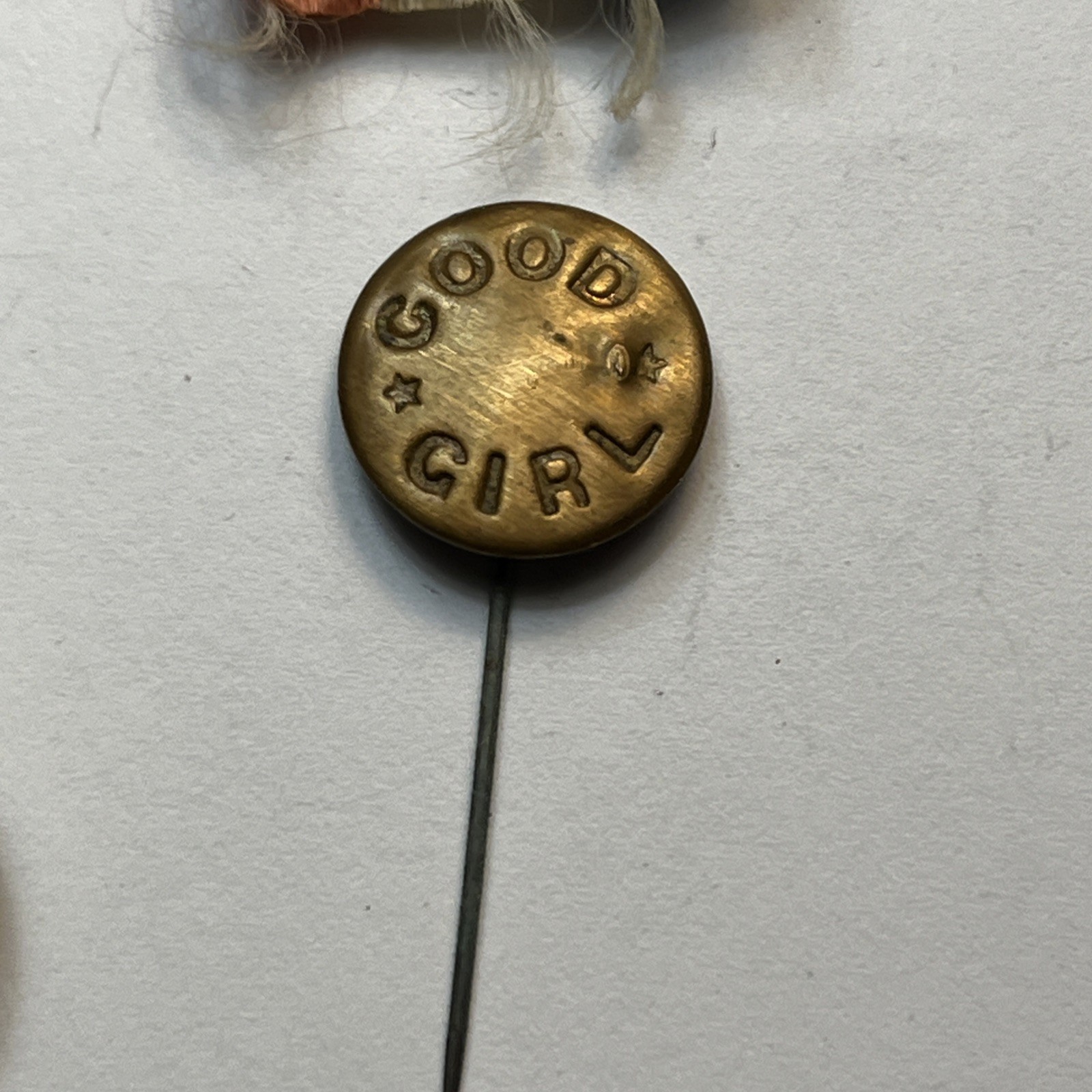 Lot of 4 Original WWI US WELCOME BUDDY V Victory Good Girl Mass MA Button Pin