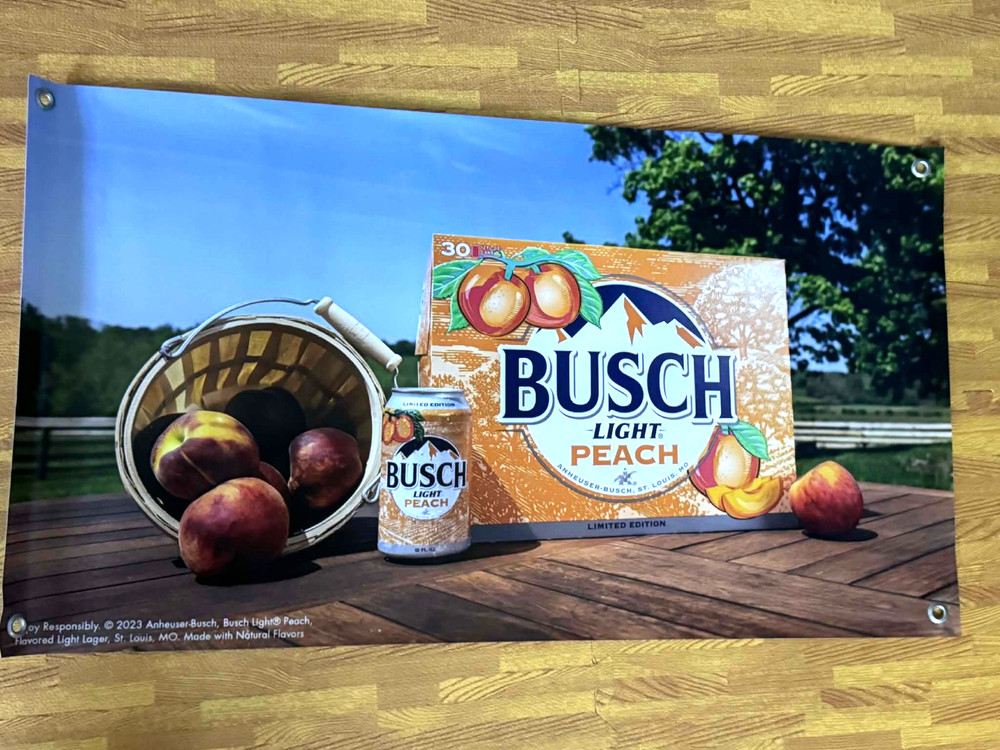 Busch Light Peach Banner. Limited Time Only. 2x3ft