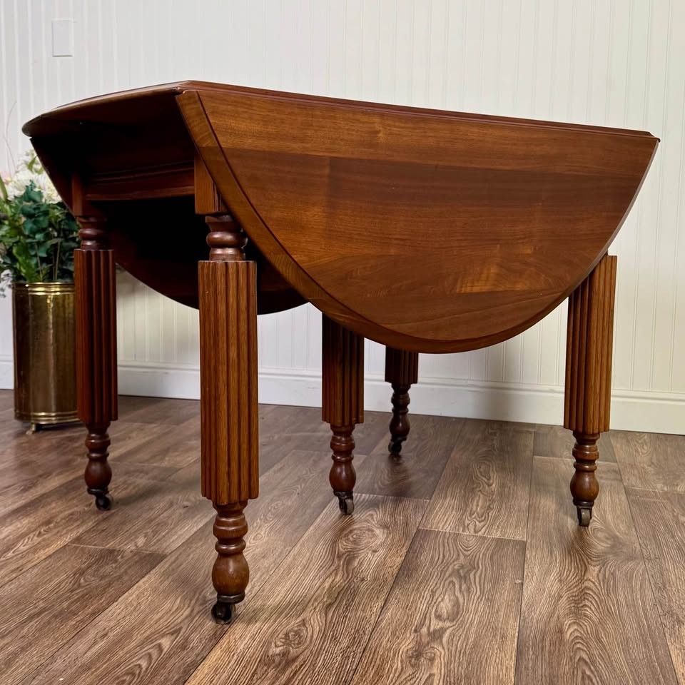 Federal-Style Cherry Extension Drop-Leaf Dining Table - Seats 8–10