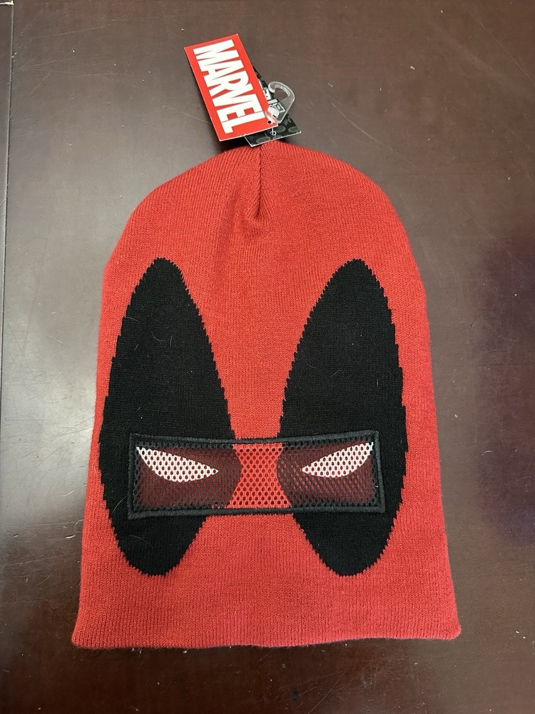 Marvel Deadpool Flip Down 2 in 1 Winter Knit Cap Hat New