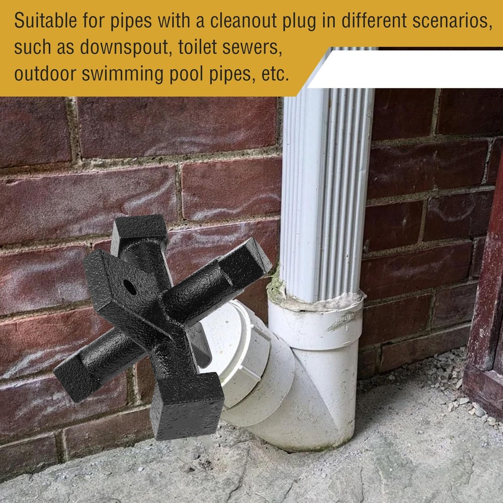 6 Sided Plumbing Cleanout Plug Wrench Threaded Drum Trap Tools For Both Slotted