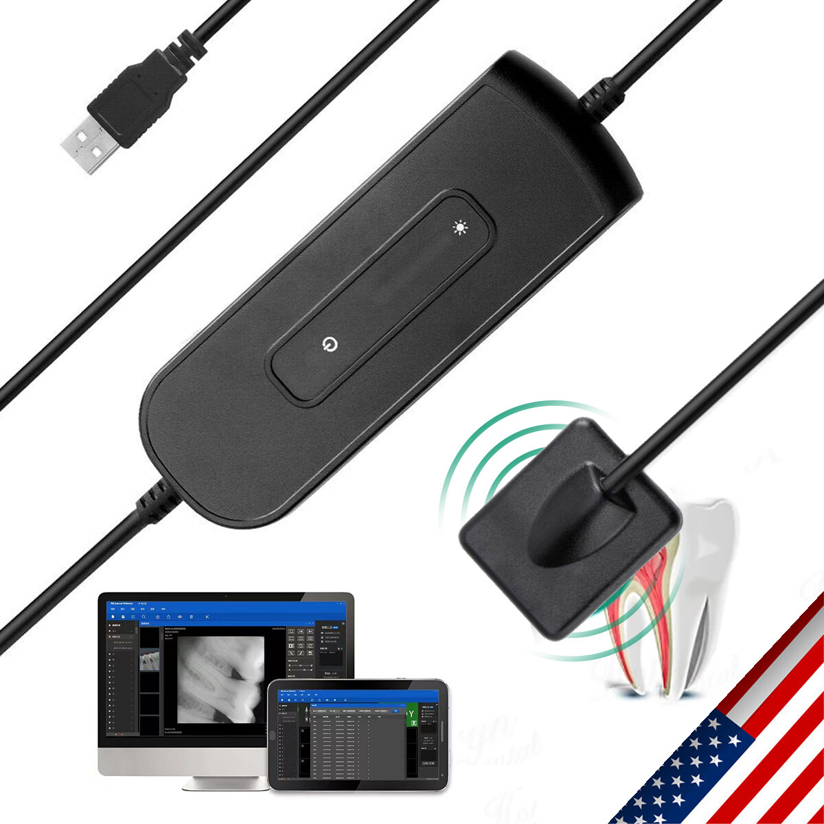 Woodpeck Style Digital Imaging RVG Sensor X-Ray System Dental Xray Sensor 2.0