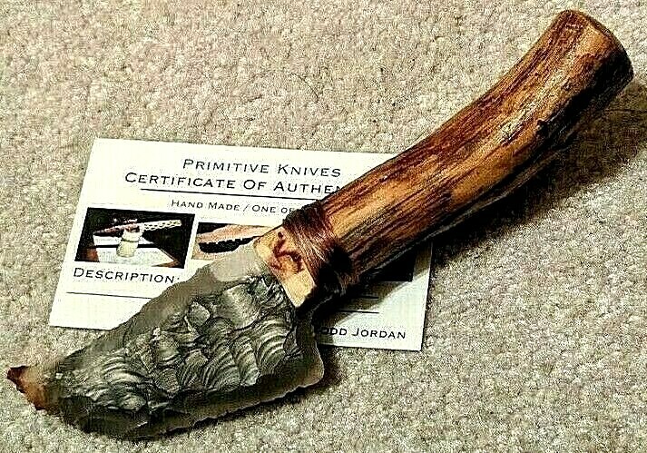 Austraillian Mookiate Knapped Primitive Hardwood Handle Handmade