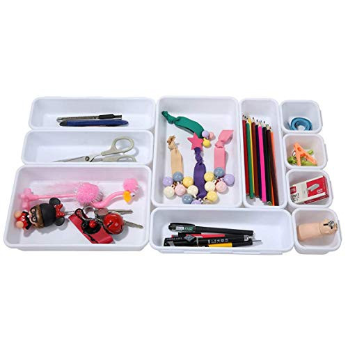 Interlocking Desk Drawer Organizer Separators for Kitchen, Bathroom, Makeup,
