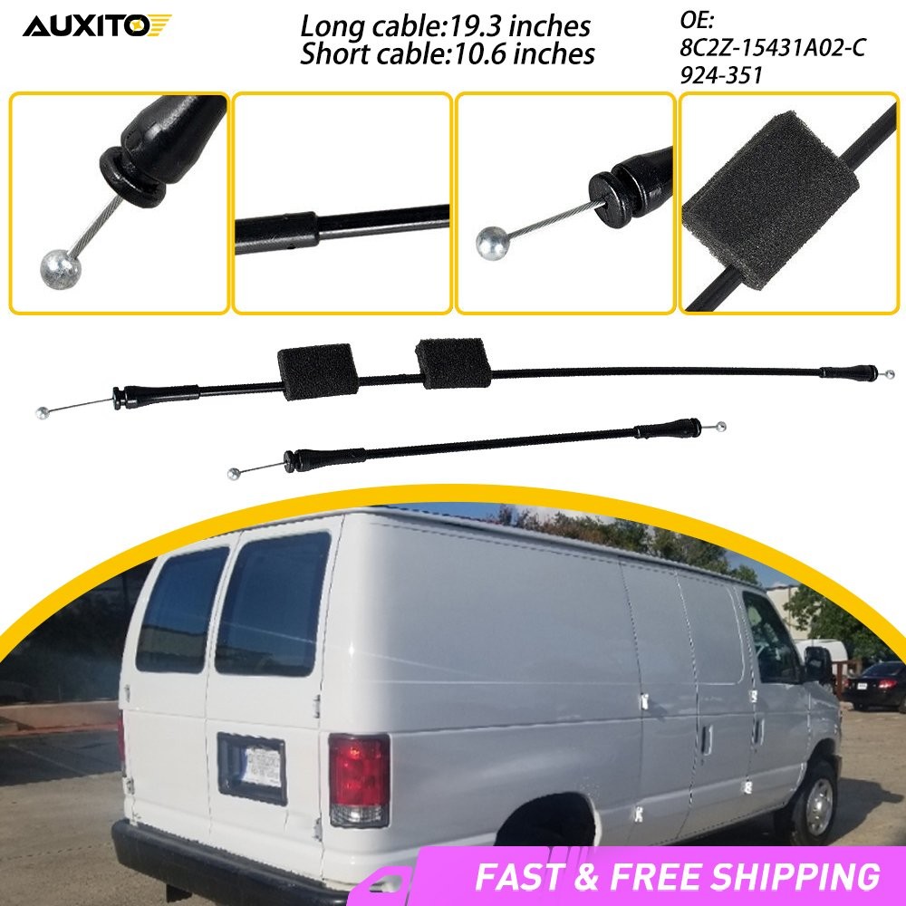Fit E-350 E-450 E-550 Ford Latch Door Econoline Cables Side Rear Right Pair